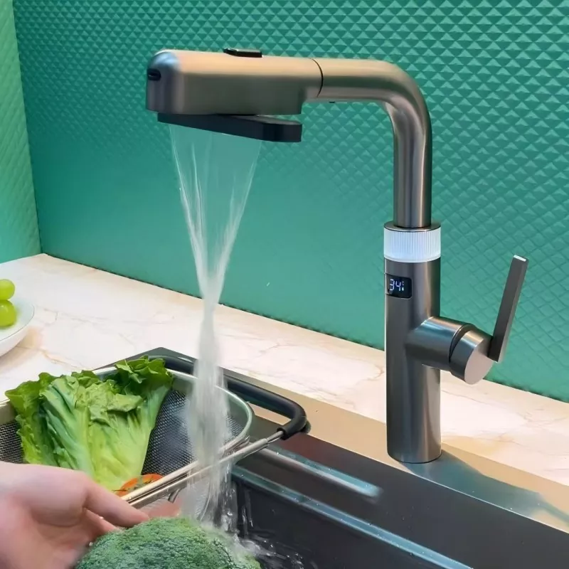 Digital Display Lift Kitchen Faucet